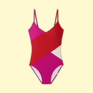 Summersalt Women's One Piece Swimsuit - Red, Pink, and White